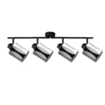 RIPPLE 4 E14 ceiling spot light in sand black with wave-design shade, 4 heads, product photo