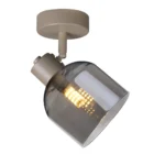 VEGA 1 E14 ceiling spot light in beige with smoked glass shades, 1 head, product photo