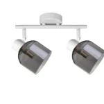 VEGA 2 E14 ceiling spot light in sand white with smoked glass shades, 2 heads, product photo
