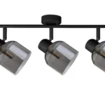 VEGA 3 E14 ceiling spot light in sand black with smoked glass shades, 3 heads, product photo