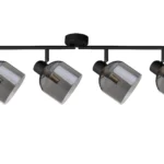 VEGA 4 E14 ceiling spot light in sand black with smoked glass shades, 4 heads, product photo