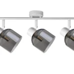 VEGA 3 E14 ceiling spot light in sand white with smoked glass shades, 3 heads, product photo