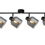 VEGA 4 E14 ceiling spot light in sand white with smoked glass shades, 4 heads, product photo